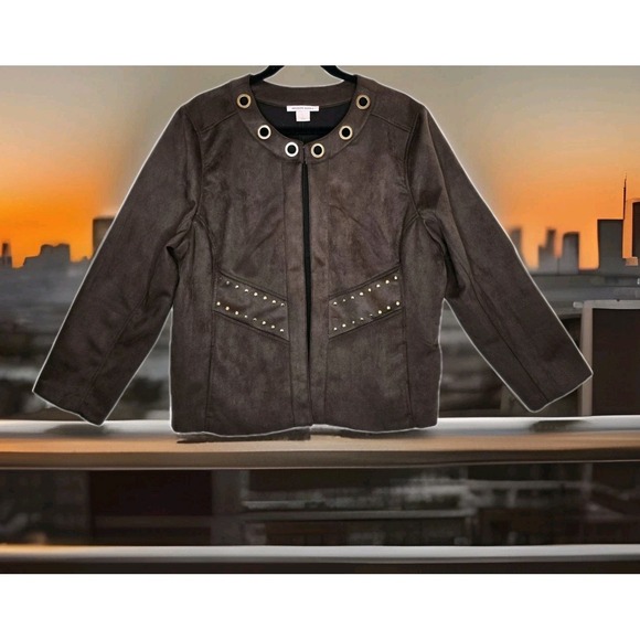 Allison Daley Jackets & Blazers - Allison Daley Brown Faux Suede Jacket SZ: Large